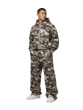 Loiter Camo Wide Leg Sweatpants - Men's Medium - Pink Logo & Back Graphic